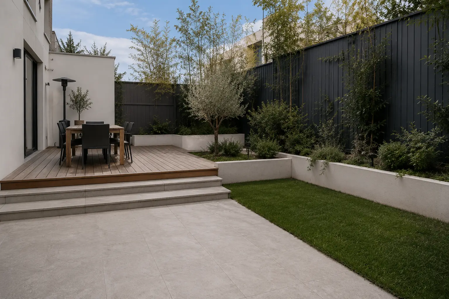 aménagement extérieur façades, terrasses et espaces extérieurs.
